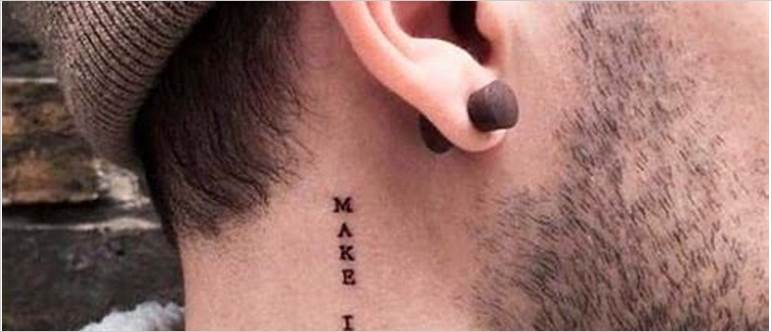 Mens small neck tattoos
